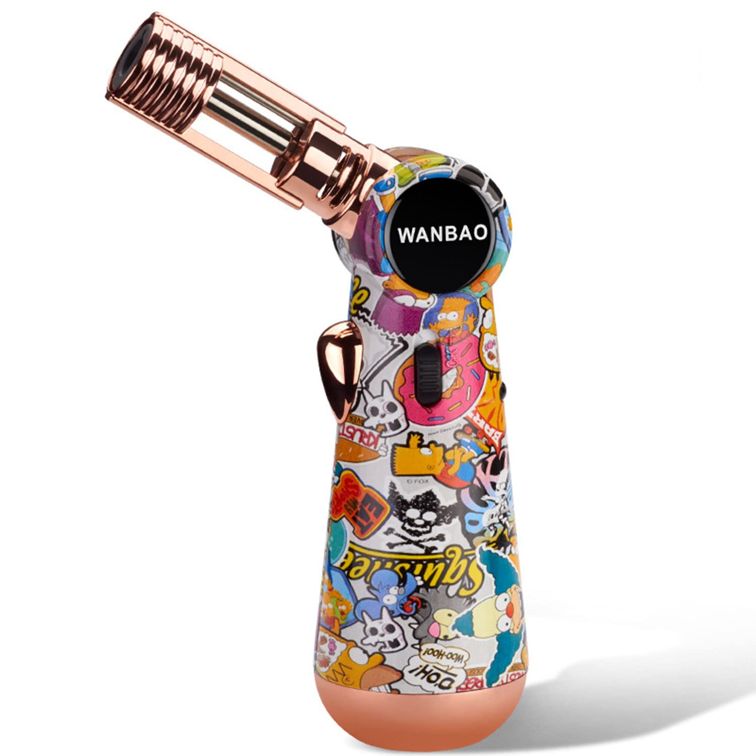 Encendedor de Butano Culinario A Prueba de Viento Cocina Antorcha de Turbina de Chorro con Bloqueo de Seguridad Llama Ajustable para Cigarro Barbacoa Soldadura Artesanía,Graffiti