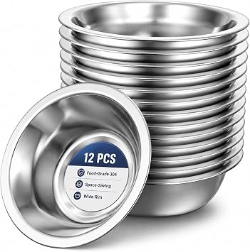 12 Pack Stainless Steel Mixing Bowls