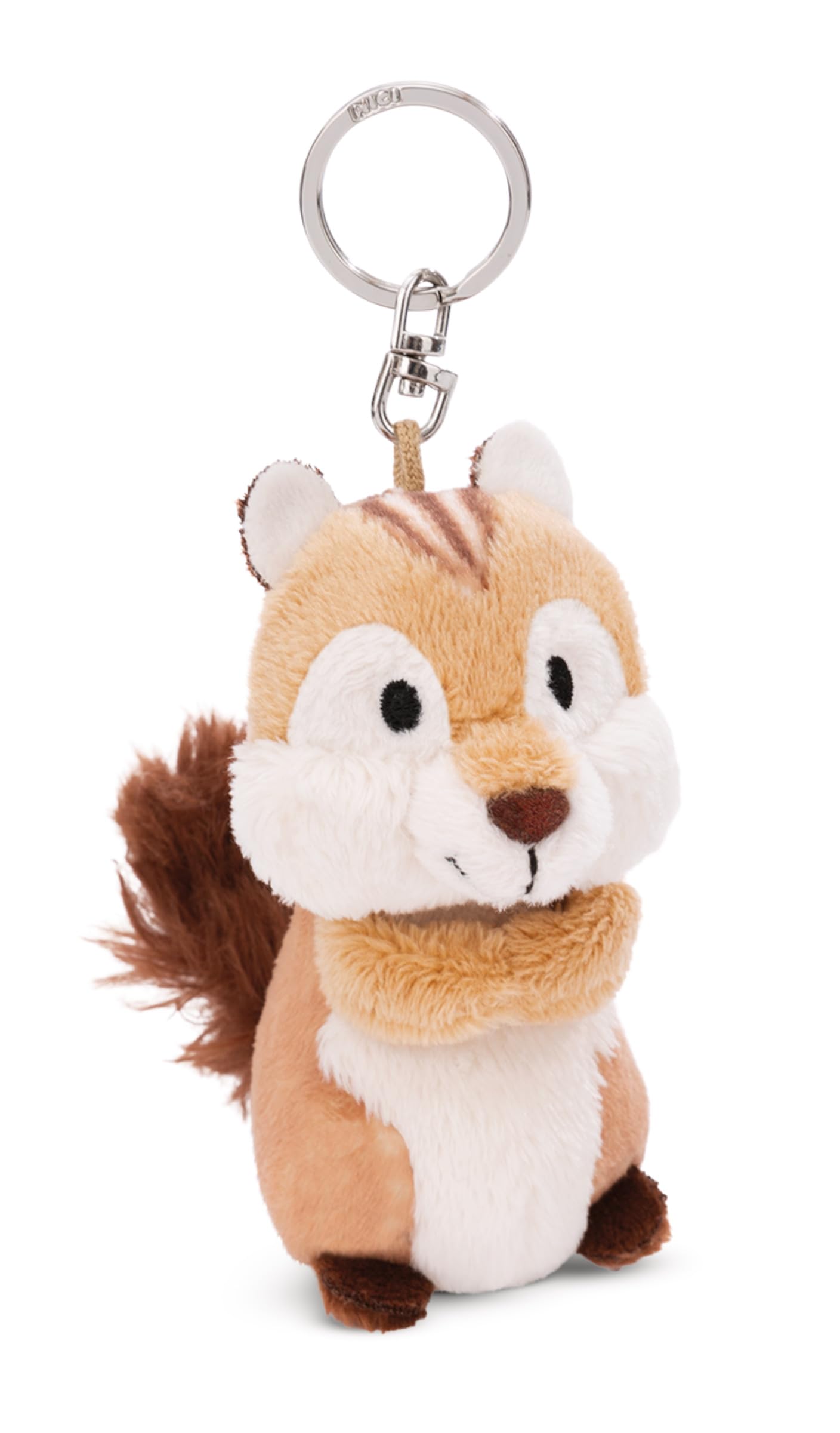 NICI Keyholder chipmunk Jojo 9cm brown - Soft toy companion cuddly animal pendant with metal ring to hang on keys, cord, bag, and more