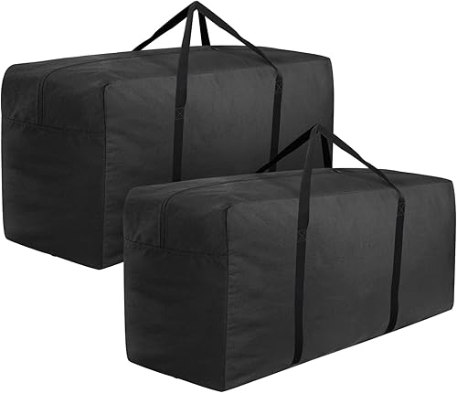 Paquete de 2 bolsas de almacenamiento para cojines de patio, extra grandes, bolsas de almacenamiento para muebles de exterior, impermeables,