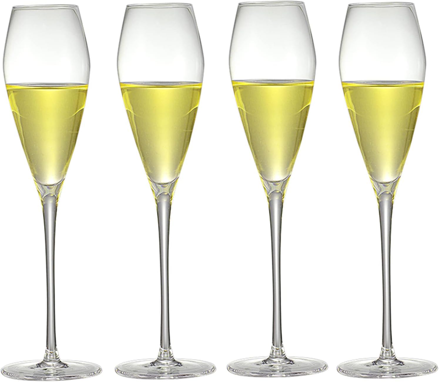 Premium Square Edge Champagne Flutes, Set of 4