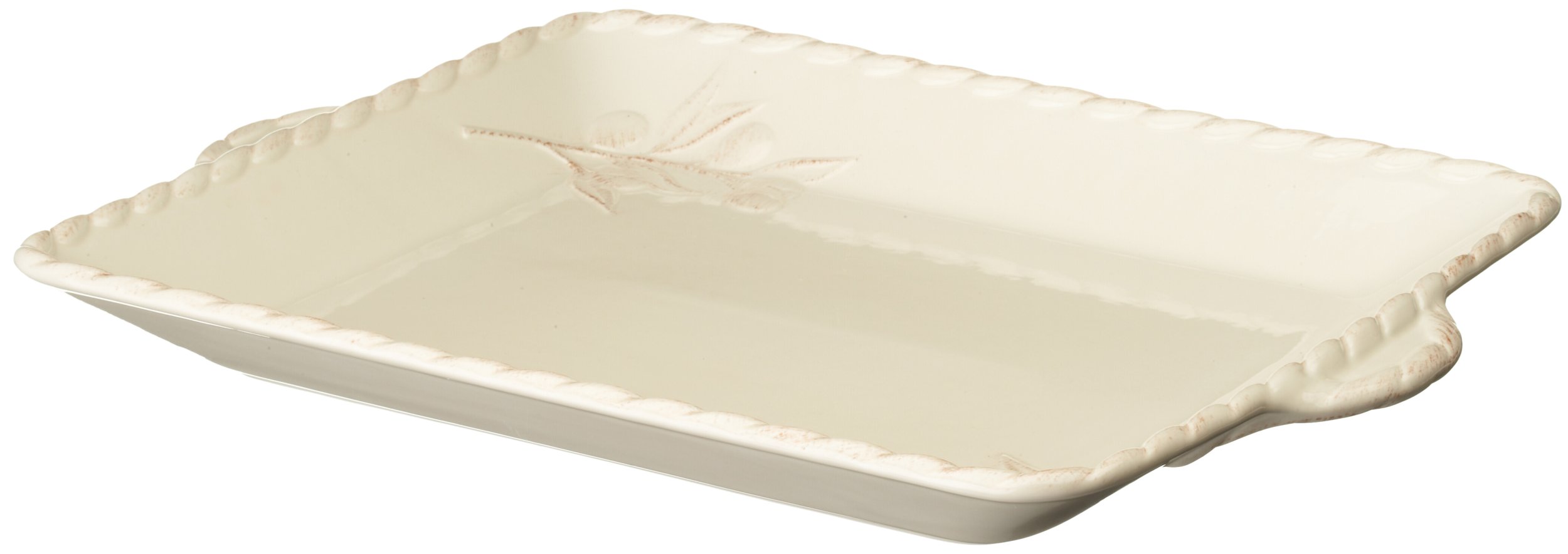 Signature HousewaresNapa Entertaining 20-by-15-Inch Rectangular Platter, Ivory