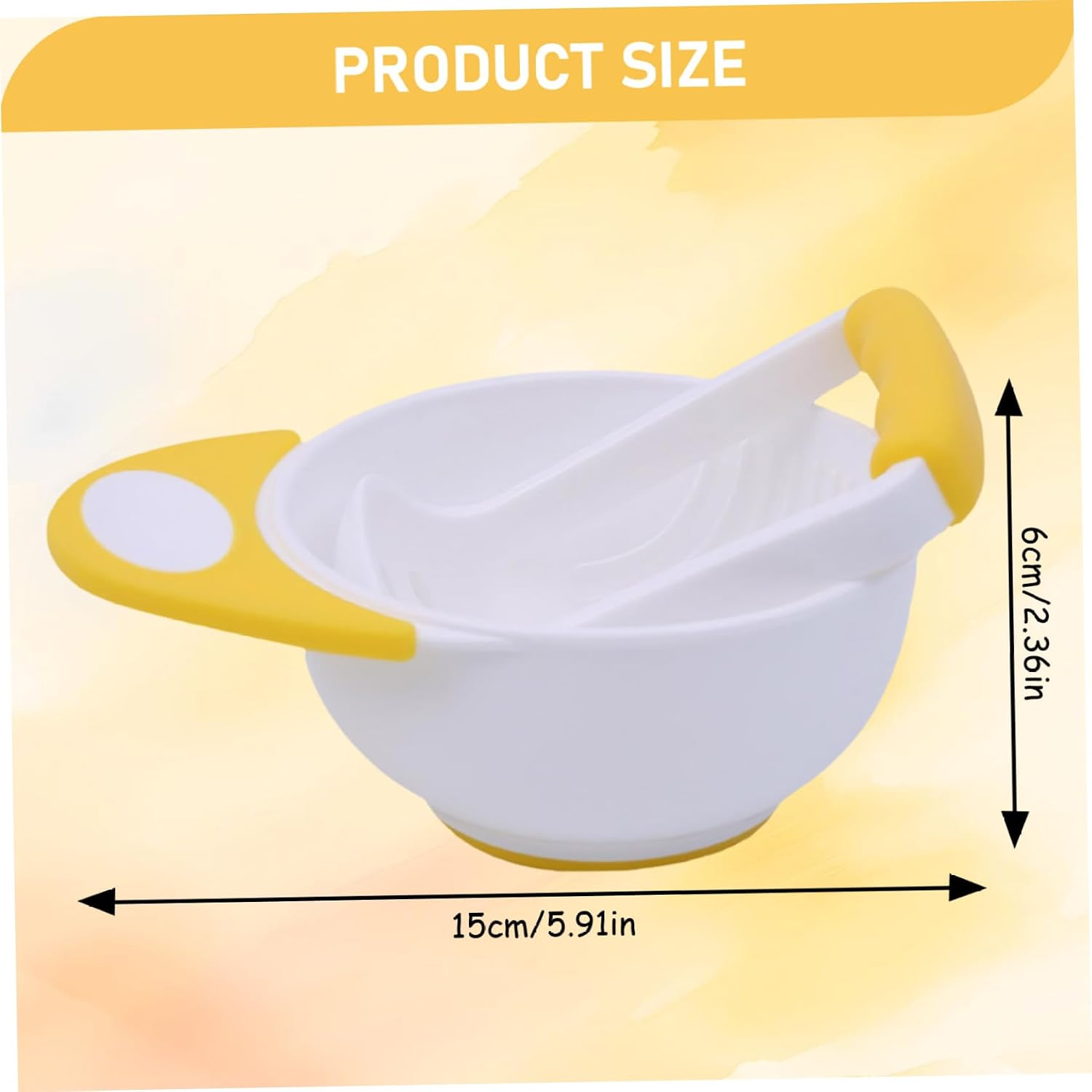Baby Food Maker with Handle Food Grade Large Capacity Baby Puree Maker with Masher Baby Food Masher And Bowl Non-slip Heat Resistant Baby Food Grinder for New Parents image 2