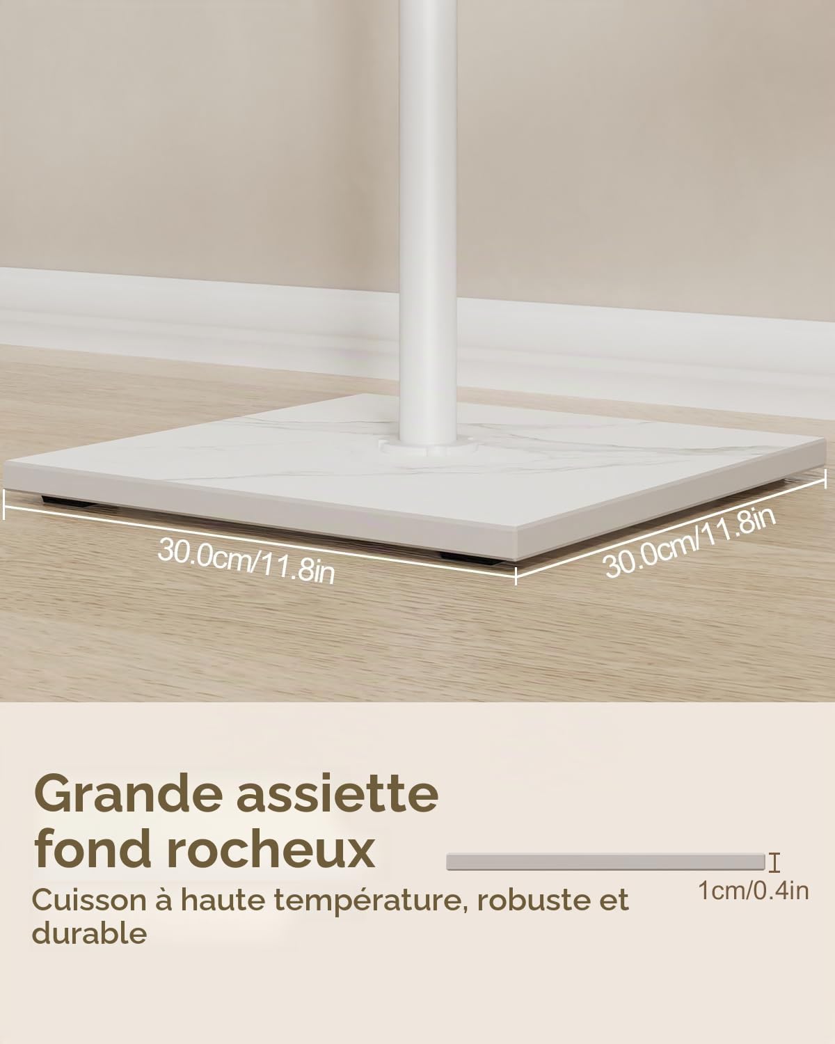 Porte Manteau, Moderne Portant à Vêtements, 30x30x176 cm, Blanc | Portant à Vêtements à Double Colonne, Portemanteau sur Pieds avec Dalles de Roche Lourdes, pour Entrée, Couloir