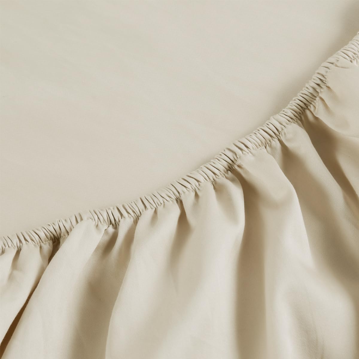 ChristySuper King Deep Fitted Sheets | 400TC Luxury Bedding | Linen Cream | 100% Cotton Sateen | Soft Silky Bed Linen