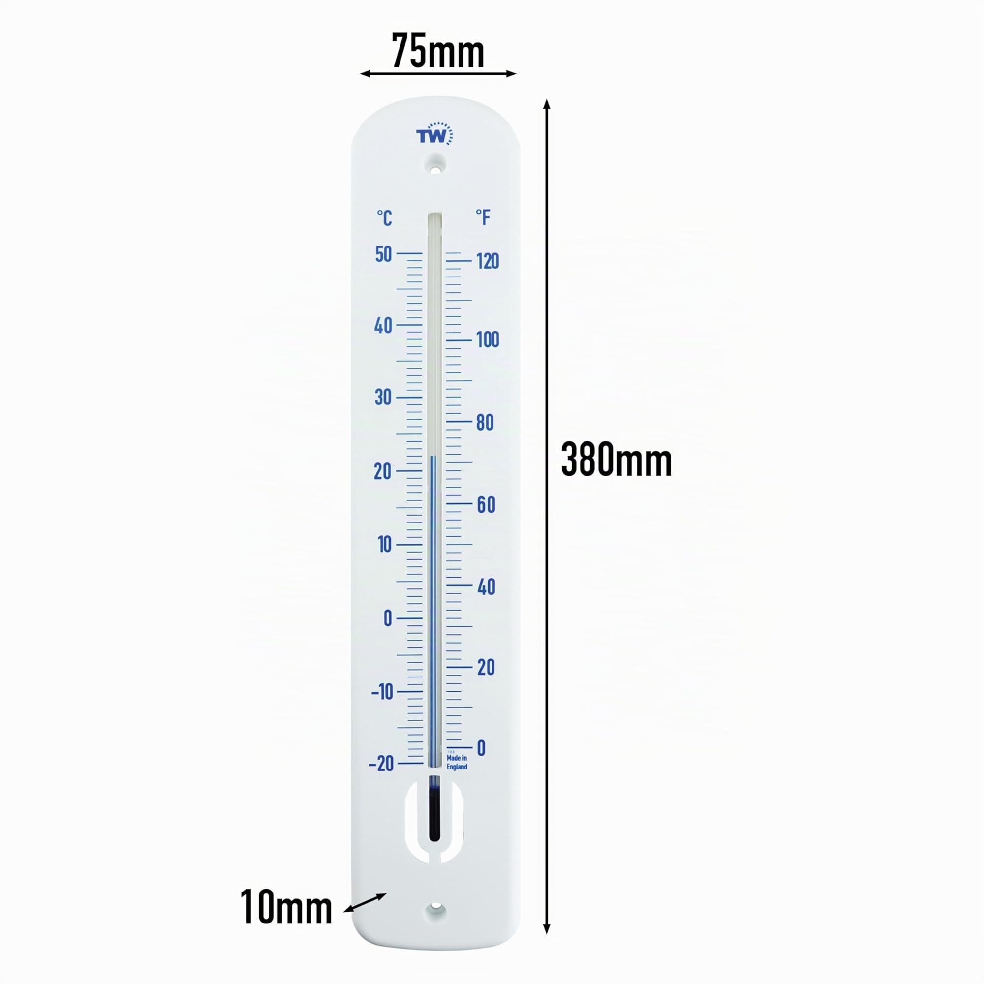 Grand thermomètre extérieur jardin 380 mm pour serre, patio, terrasse