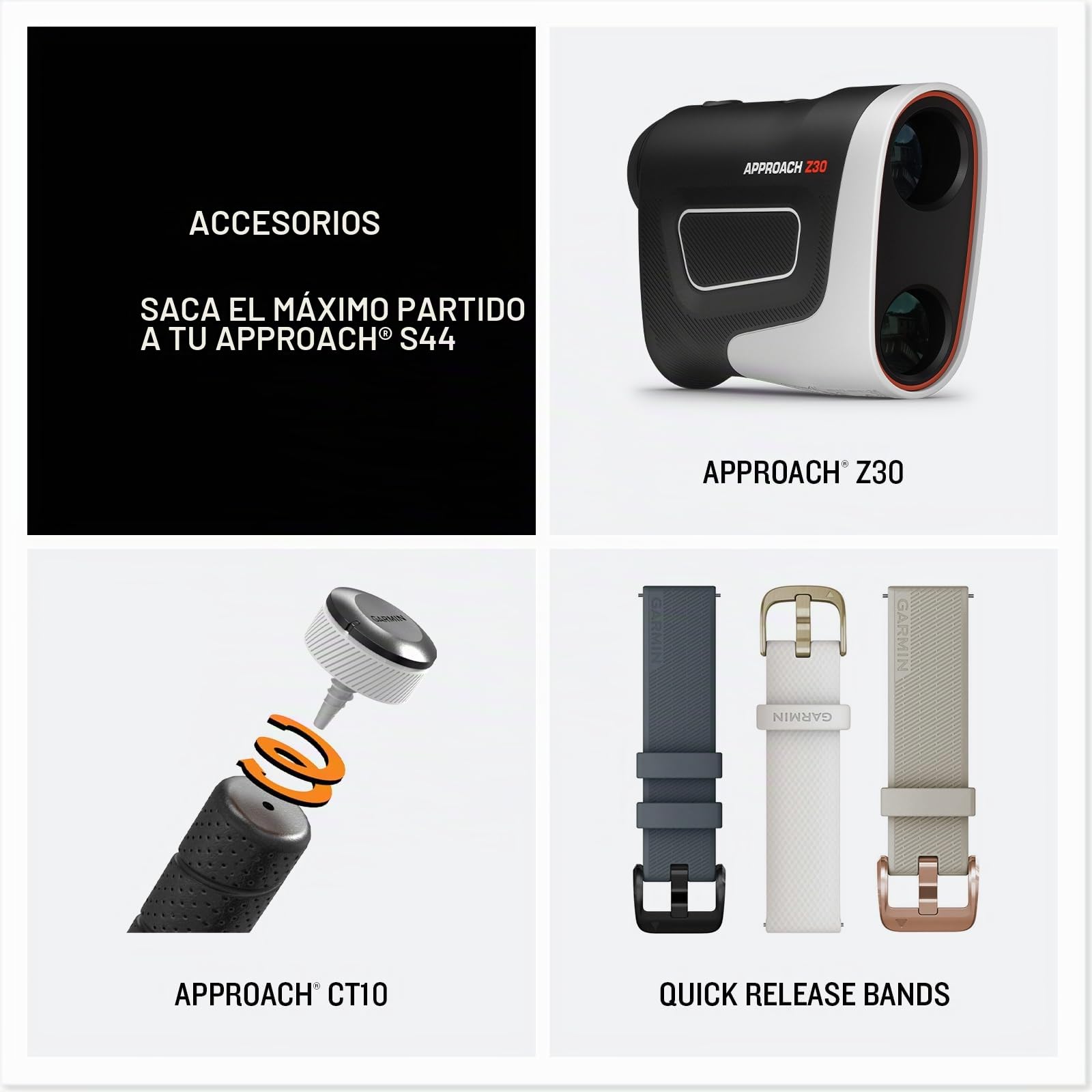 Garmin Approach® S44, Essential Golf GPS Smartwatch, Pantalla AMOLED, características en el Campo, Bisel de Aluminio Plateado con Banda de Silicona crepúsculo
