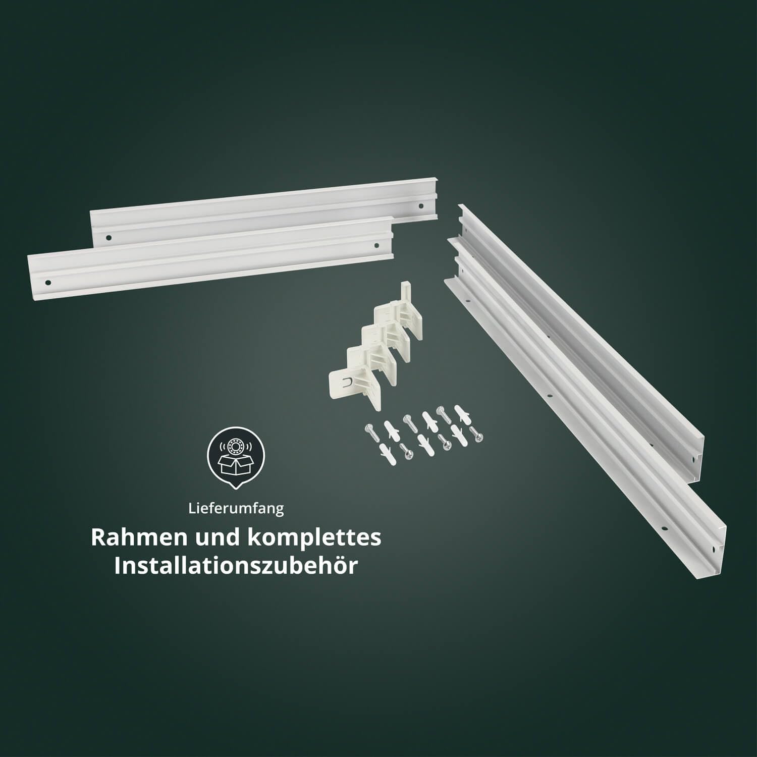 Aluminium Rahmen 62,5x62,5cm weiß für LED Panel 62x62cm Rasterleuchte Deckenleuchte 628x628x43mm