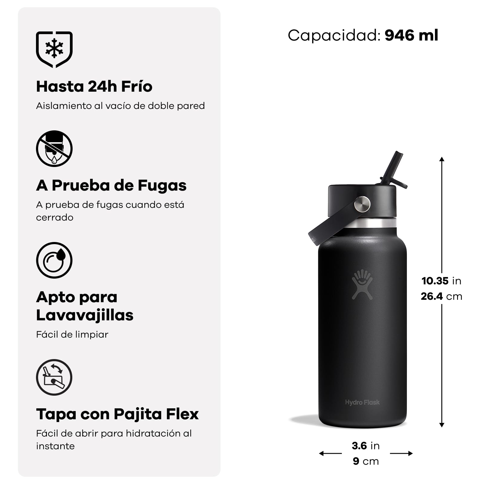 Hydro Flask – Wide Flex Straw Cap 946 ml (32 oz) Bottle