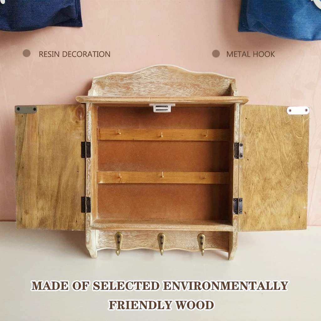 Szafka na klucze, Szafka na klucze do montażu ścianie w amerykańskim stylu retro(Natural Color D)