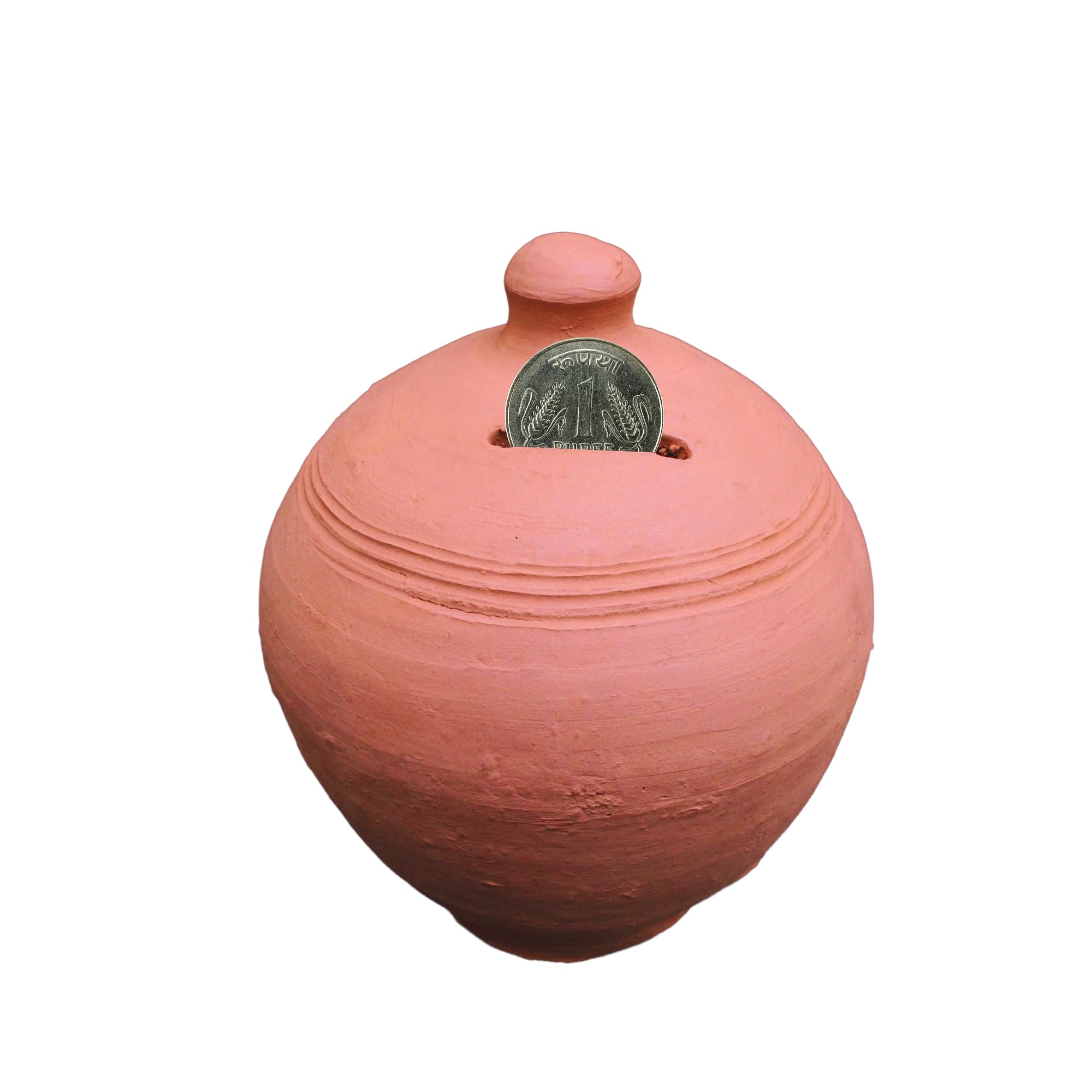 Hari Craft Mitti Gullak for Kids and Adults, Piggy Bank, Mitti ka Gullak, Clay Gullak, Coin Bank, Mini Bank (Brown) Pack of 1