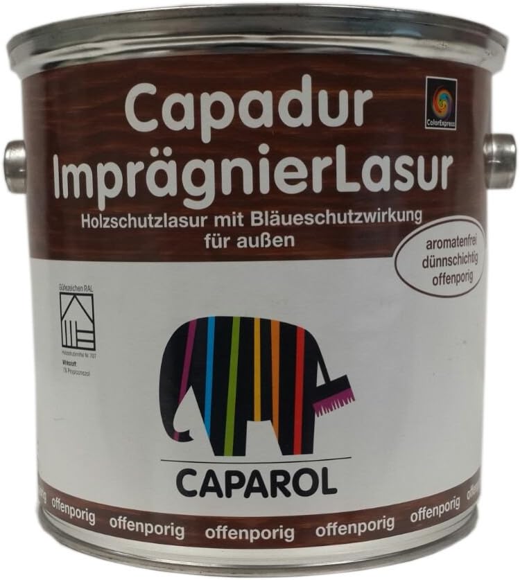 Caparol Capadur Waterproofing Stain Varnish Wood Protection Against fungus 1 L White
