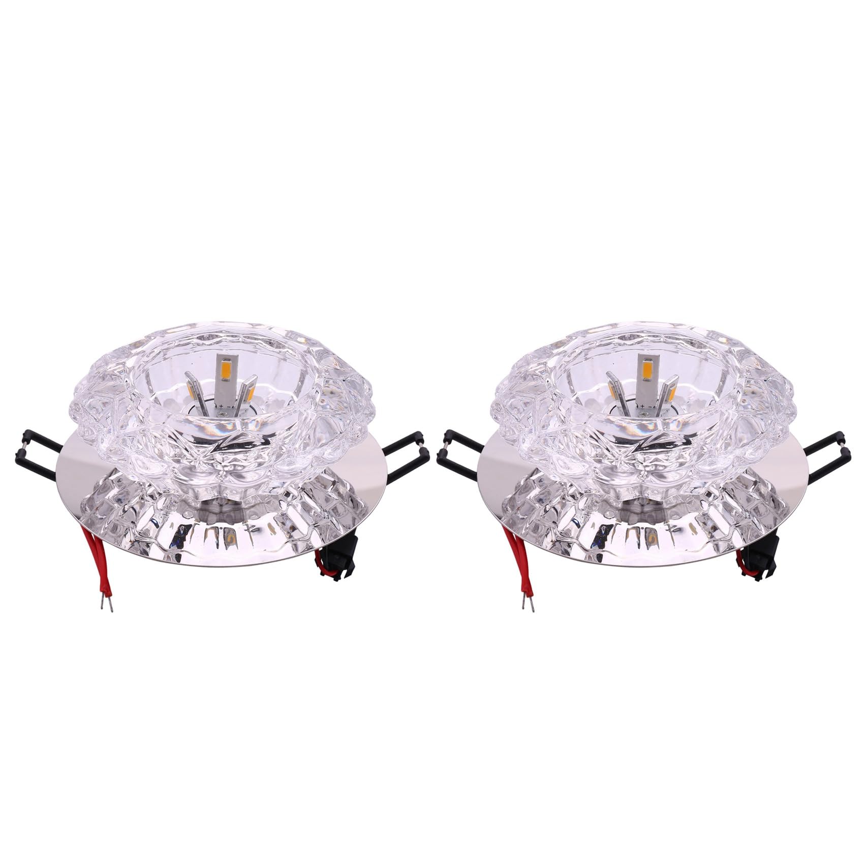 Hndhbfgrt 2X Aisle Flush LED Ceiling Lamp Living Room Crystal Corridor Aisle Lights LED Ceiling Lights Warm White 3W