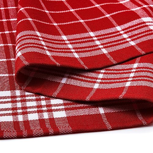 Image of Encasa XO Kitchen Towels and Dish Cloths Sets | Red Non-Terry Highly Absorbent Cotton Terry Towels | 70x45 cm | Multipurpose for Washing Dishes and Cleaning Pack of 4