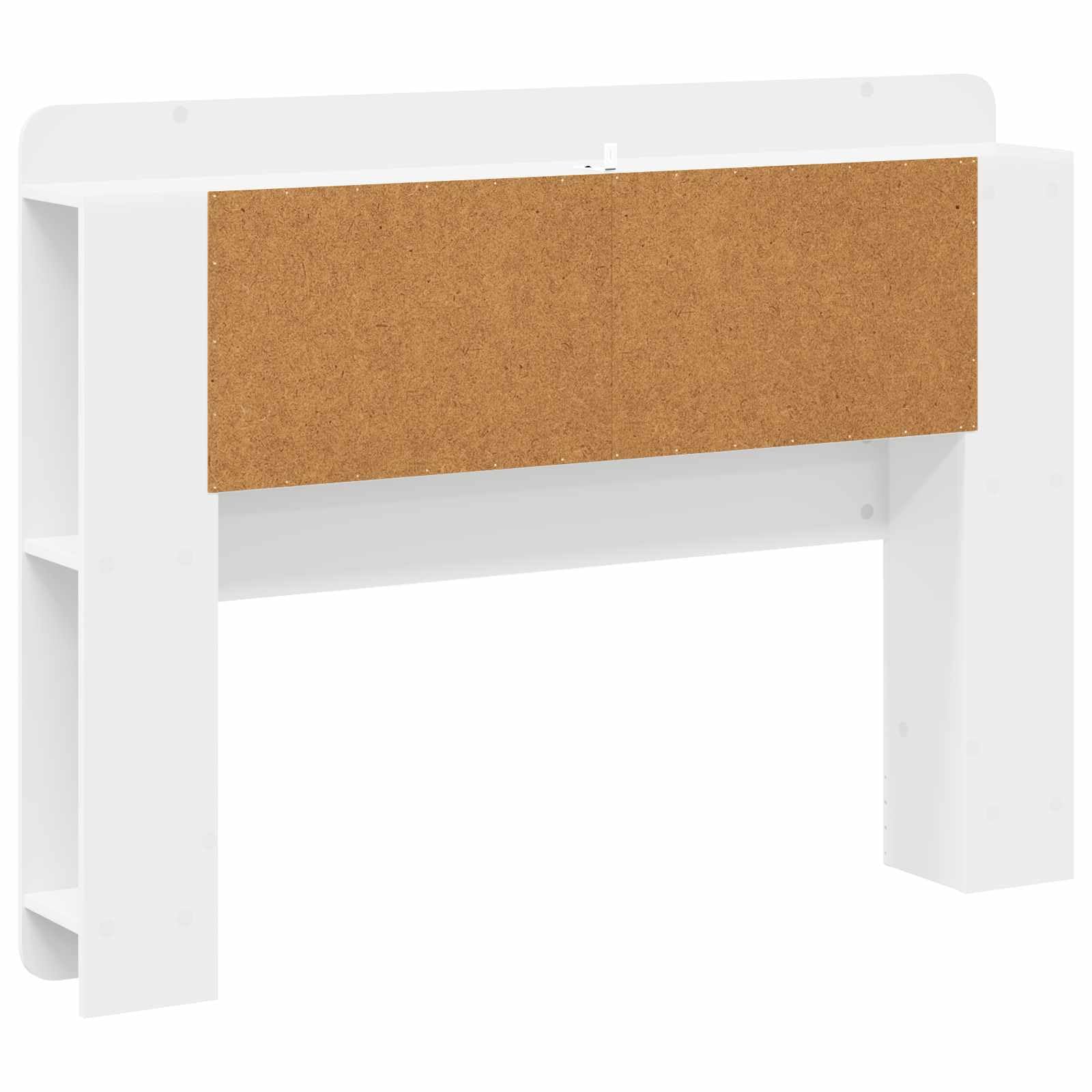 Zagłówek szafka z materiału drewnopochodnego, biała, 119,5 x 18,5 x 100 cm, z dużą ilością miejsca do przechowywania i półką, uniwersalna do sypialni, pokoju gościnnego, podwójnego i