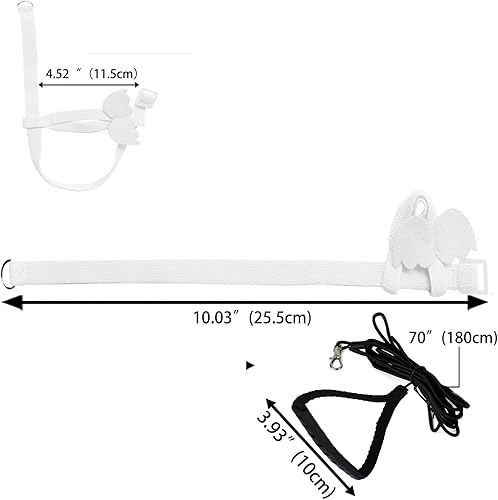 Vista 36 de Dnoifne Arnés y correa de loro, diseño de entrenamiento ajustable antimordida, cuerda de nailon con linda ala para loros, adecuado para Alexandrine