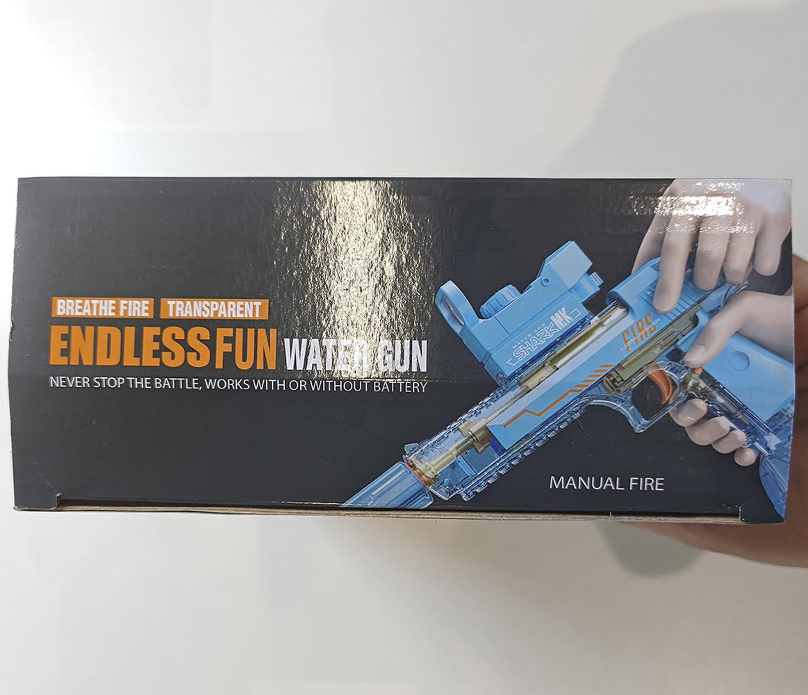 Pistola Ad Acqua Elettrica Con Luci Led Per Bambini E Adulti | Fucile Ad Acqua Automatico A Lunga Gittata, Giocattoli Da Esterno E Da Spiaggia, Regali Per Ragazzi Ragazze (Eagle 2 Pezzi)