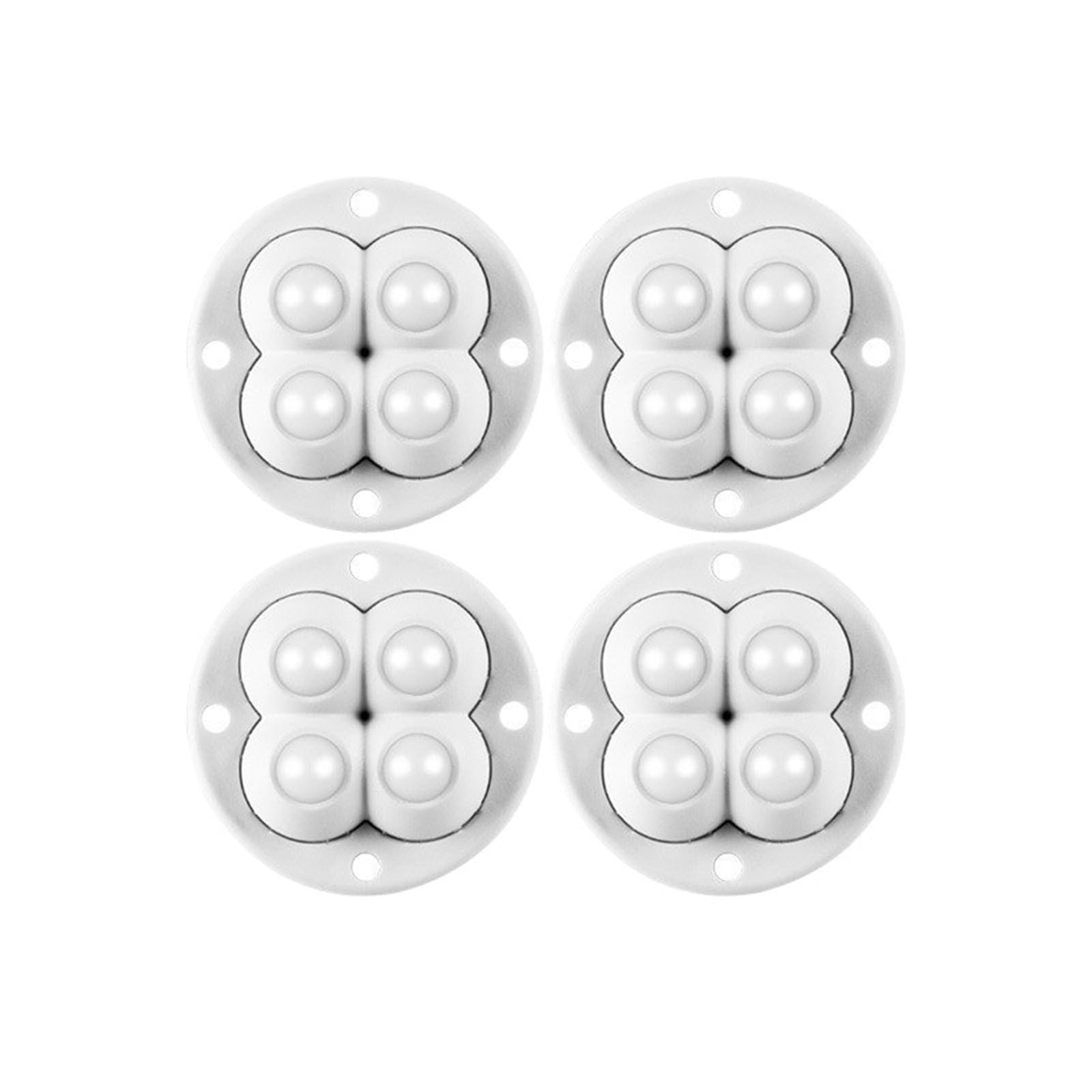 Caster Wheels, 4Pcs Home Furniture Caster Swivel Casters Wheel for Furniture Storage Box 360° Rotation 4 Beads Ball Universal Wheel Mute(White Nylon 4pcs)