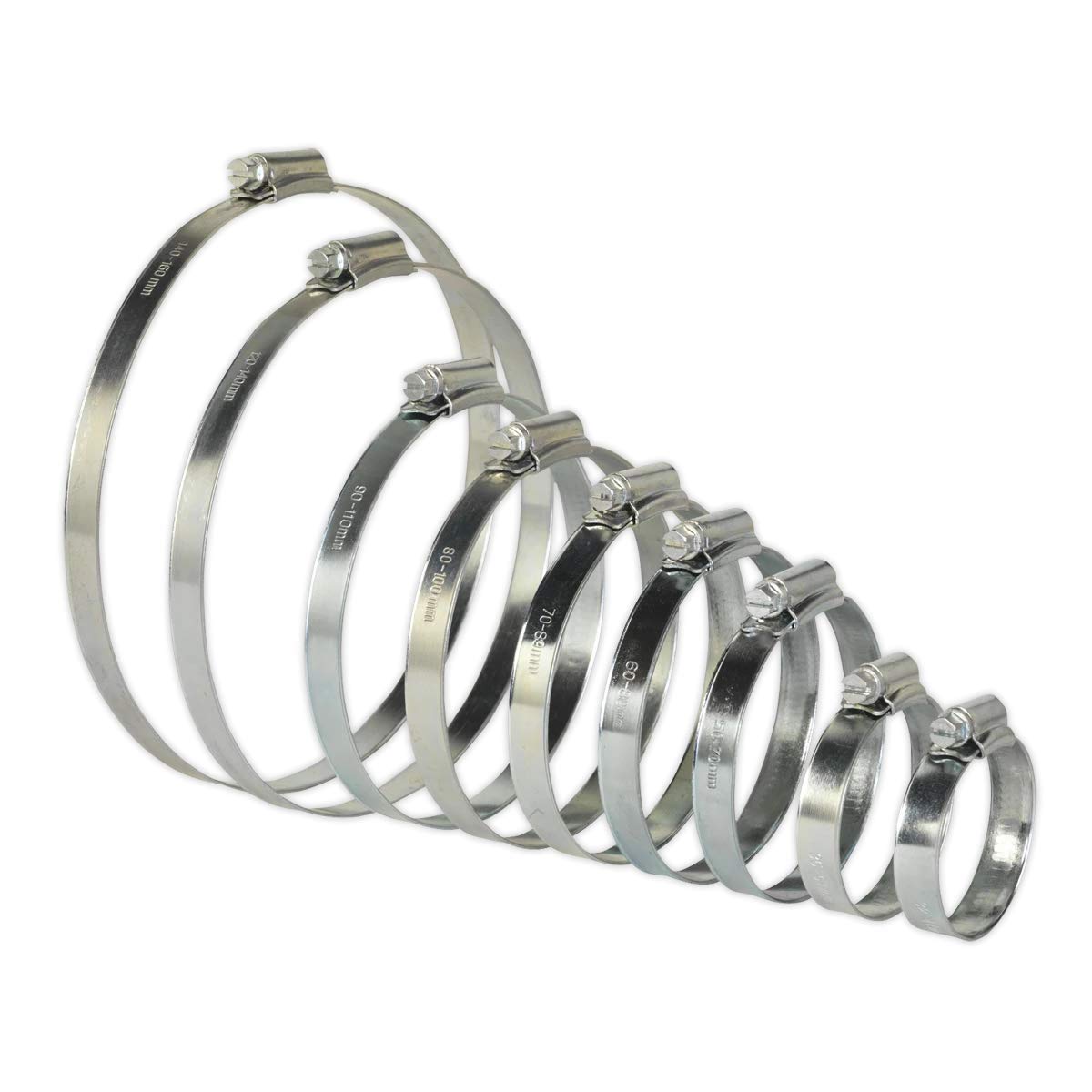 Tuyau clip Sealey Shcs2 assortiment de 26 pièces en acier plaqué zinc