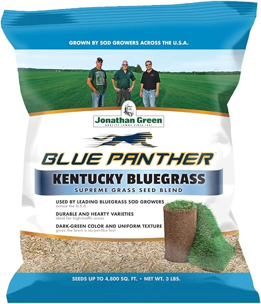 Jonathan Green (11970) Blue Panther Kentucky Bluegrass Grass Seed - Cool Season Lawn Seed (3 lb)