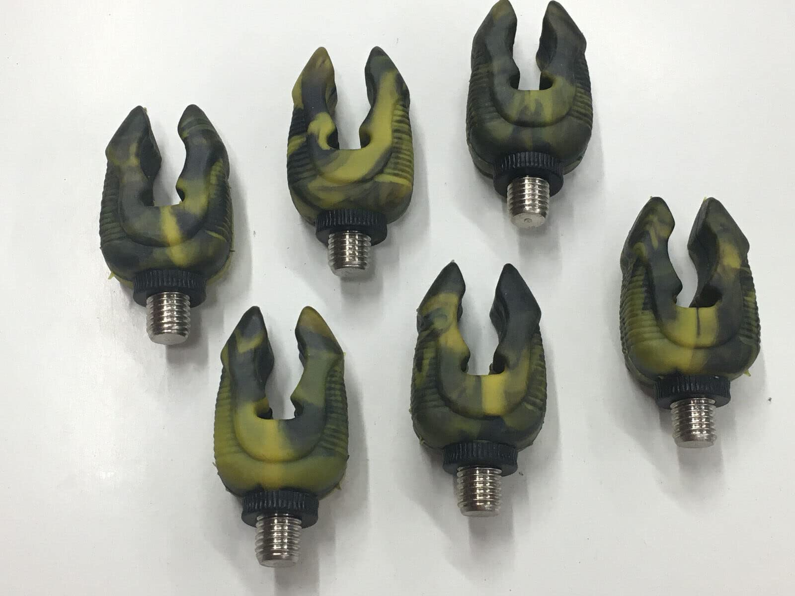 Tmc Green 6 X Flexi Rubber Chunky Camo Design Rod Butt Rests. Coarse/Carp/Pike. Standard Threads