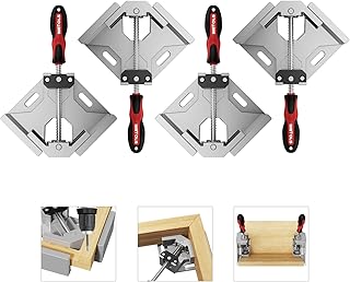 WETOLS Corner Clamp for Woodworking 4PCS 90 Degree Right Angle Clamp with Adjustable Aluminum Alloy Swing Jaw, Single Handle Clamps for Woodworking, Photo Framing, Gifts for Men Dad
