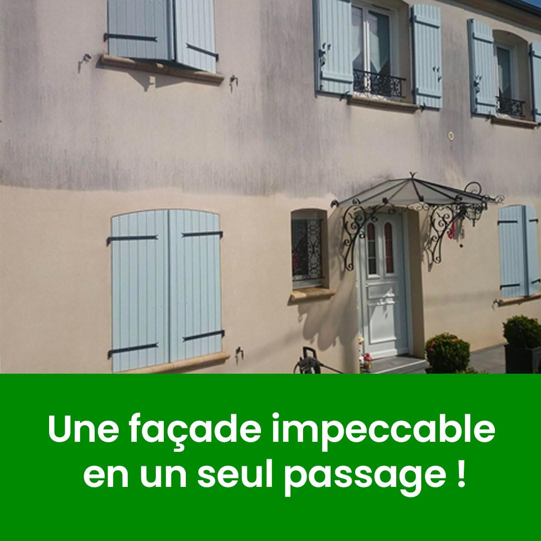 Nettoyant façade, terrasses, dalles Fasti pro Rénovateur - Elimine les traces rouges et noires sur façades, allées en seulement 30 minutes - Bidon de 5L