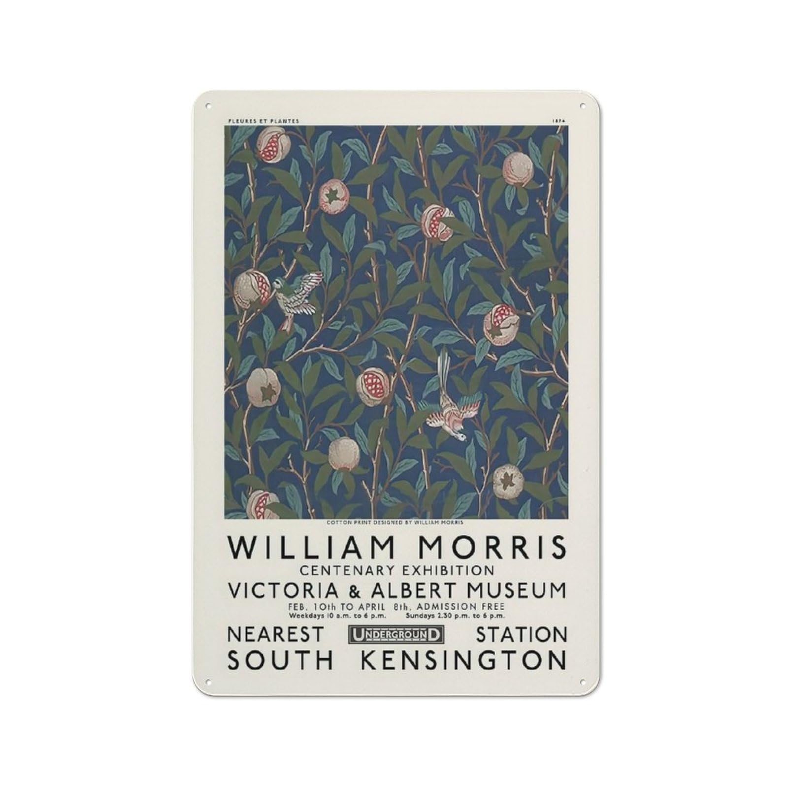 Junmoney Style-24 William Morris Victoria A Retro Metal Wall Decor 30X20cm, Retro Metal Sign For Garage, Hobby Room, Office Or Man Cave