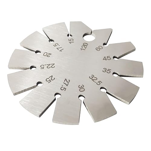 Miniatura 6 de JENSWILL 1 unidad de acero inoxidable calibre biselado hacha, medidor de ángulo de forma redonda, cuchillo buscador de ángulo de cuchillo hoja de