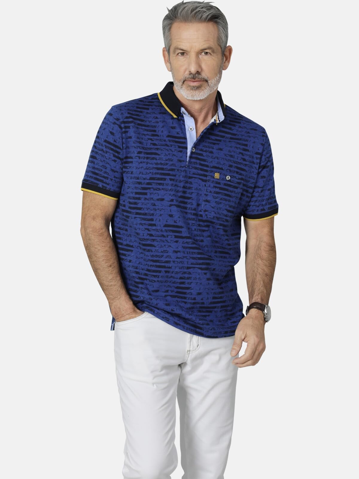 BABISTA Herren Poloshirt Fiorezza | gestreift, mit Polo-Kragen, Männer Freizeit-Shirt mit Streifen, aus 100% Baumwolle, gemustertes Blau, bis Gr. XL