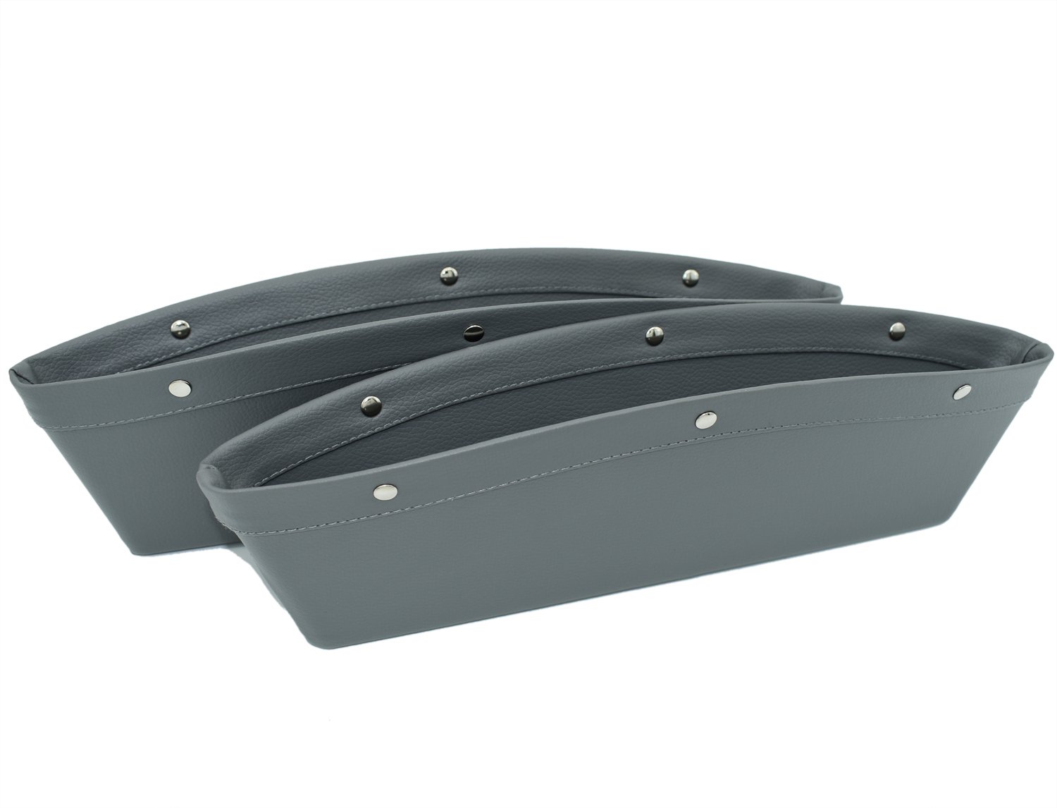 Car Pockets Car Seat Catch all Leather Car Pocket Organizer Seat Console Gap Filler Side Black (Gray)