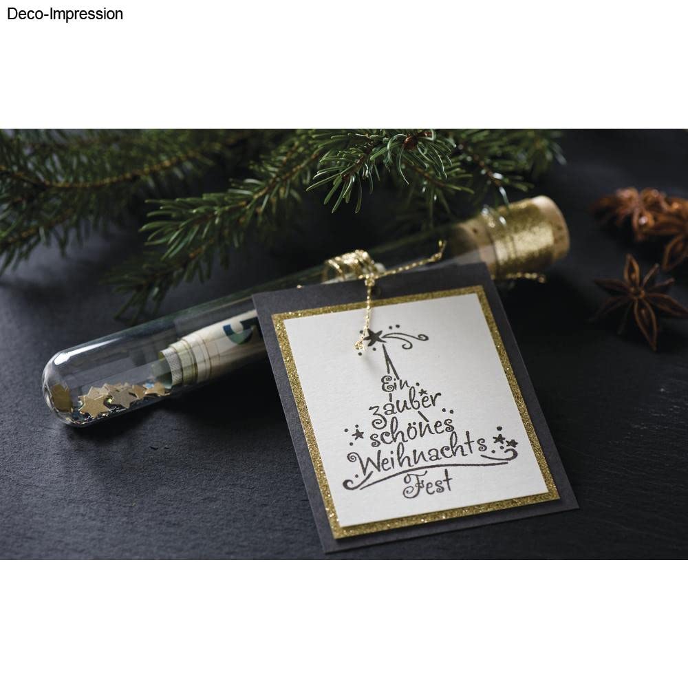 Timbro Natale In Gomma - Auguri In Tedesco, 6x7cm, Per Decorazioni - Foto 10