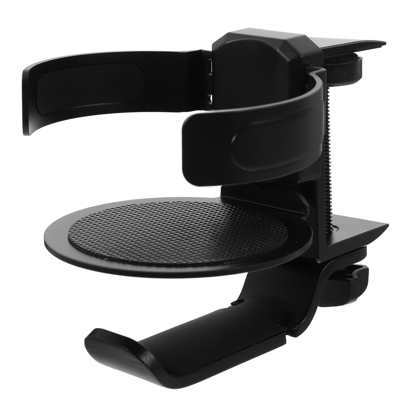 ERINGOGO Support Casque Gaming PC avec Porte-gobelet Ajustable Rotatif Alliage Aluminium et Caoutchouc Fixation Pince Bureau pour Casque et Boissons