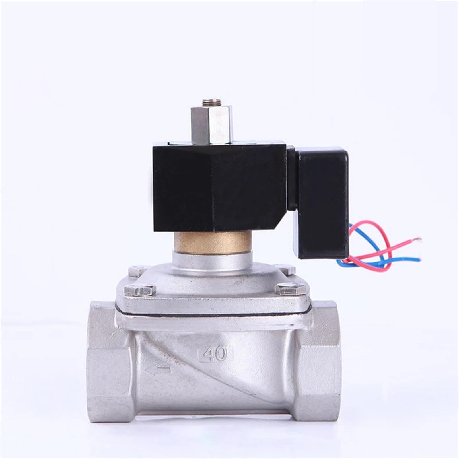 DN40 Normally Open Energy Saving Solenoid Valve Water Stainless Steel 1-1/2" Electric Valve IP65 Fully Coil 12V 24V 220V(12VDC-Open)
