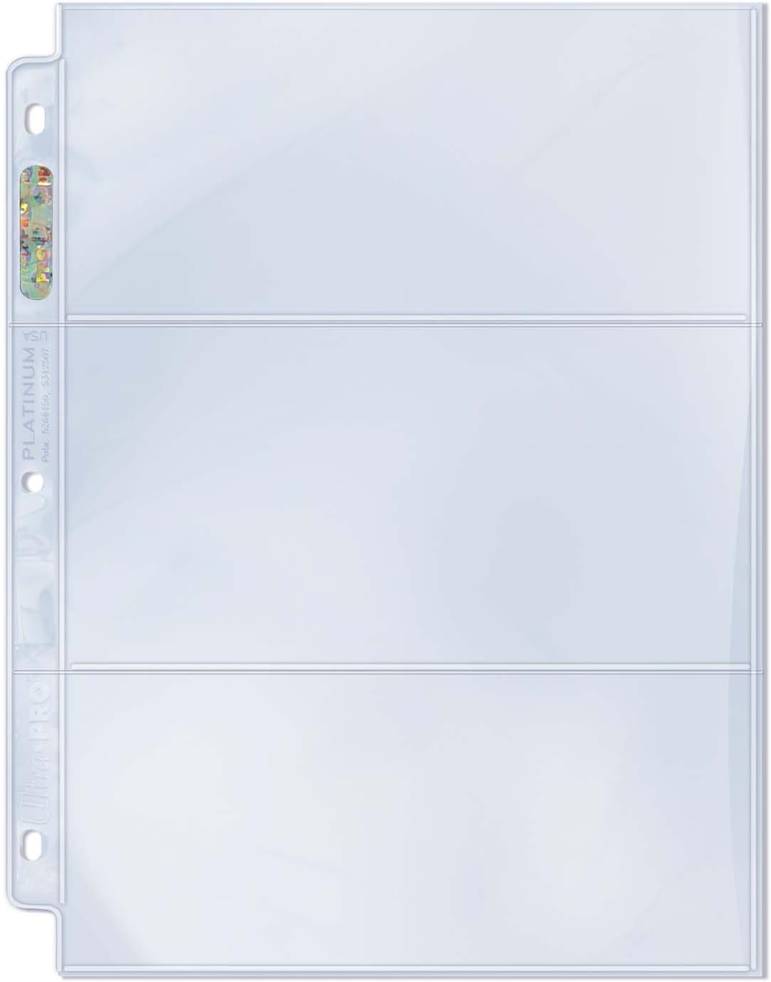 Ultra Pro 1-Pocket Platinum Page with 8" X 10" Pocket 100 ct.