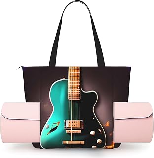 Women'S Yoga Bag With Yoga Mat Carrier Large Shoulder Bag Music Note Carryall Tote For Travel Office Beach Gym