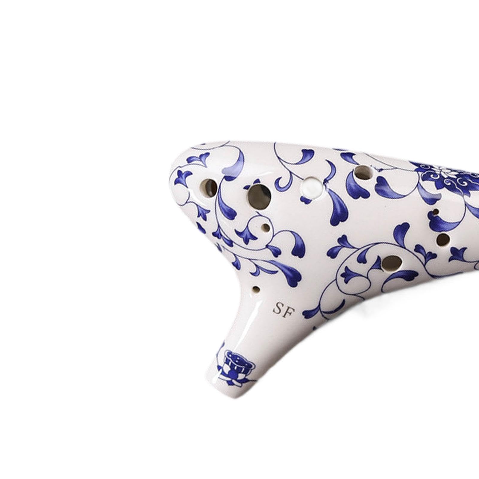 Ocarina in Ceramica Pratica Ed Elegante, con Custodia per Il Trasporto, di Musica E Tracolla, per Esibizioni Professionali, Regalo, B