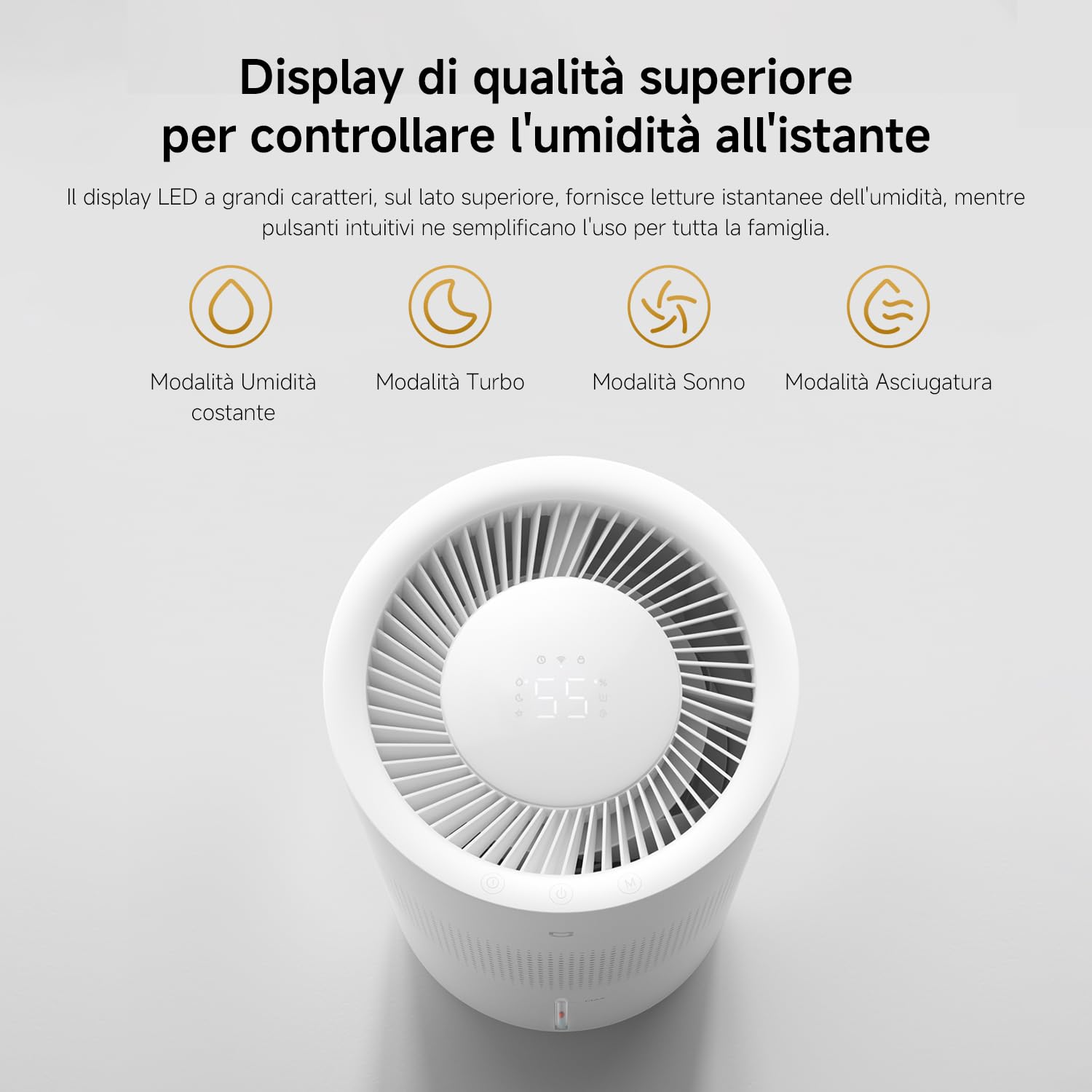 Xiaomi Smart Evaporative Humidifier Pro, Umidificatore 600mL/h | Umidificatore evaporativo smart 600 mL/h, serbatoio top-fill da 5L e filtro lavabile in lavatrice per grandi stanze.