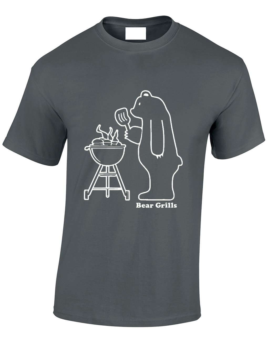 Crown Designs Bear Grills Funny Cool for Men & Teenagers T-Shirts Tops - Charcoal/Large