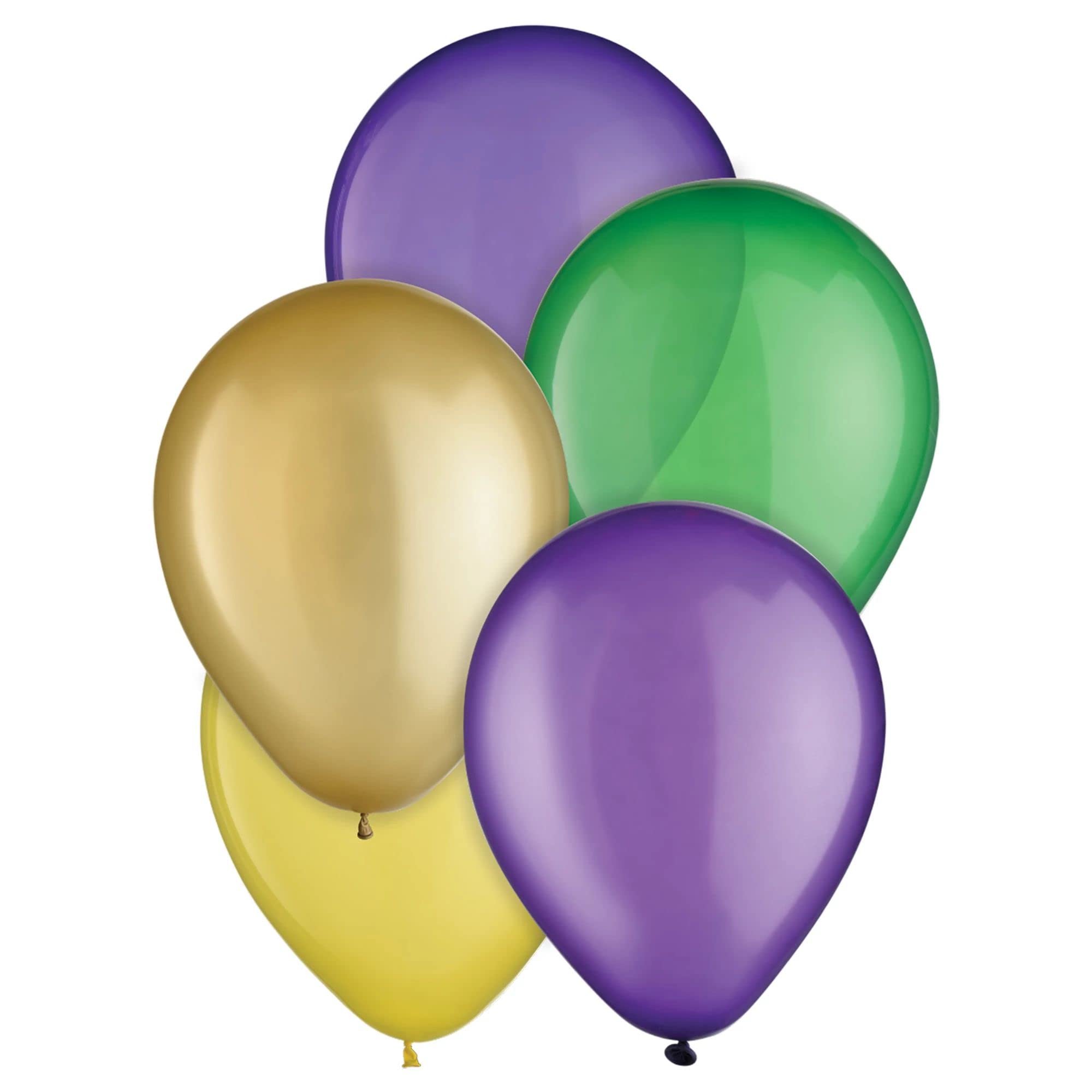 Mardi Gras Purple, Green, & Gold Festive Latex Balloons - 5" (25 Pc) - Perfect for Celebrations & Decorations