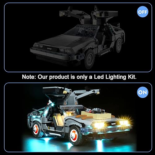 Miniatura 6 de VONADO Kit de luz LED para Lego Back to the Future Time Machine 10300 sin modelo kit de iluminación compatible con Lego Back to the Future Juguetes