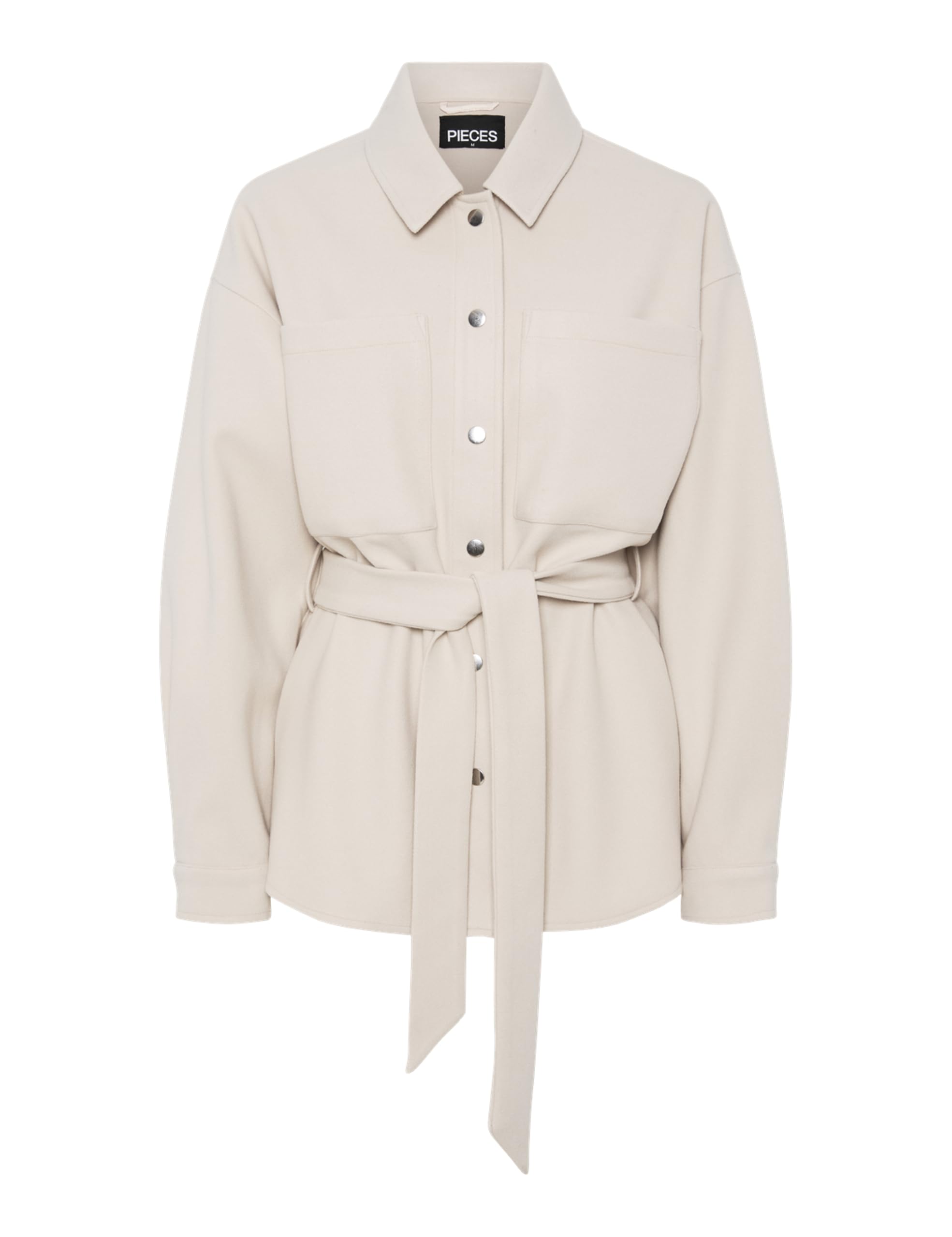 Chaqueta sobrecamisa Pcvega Shacket Noos gris plata de mujer talla M 3