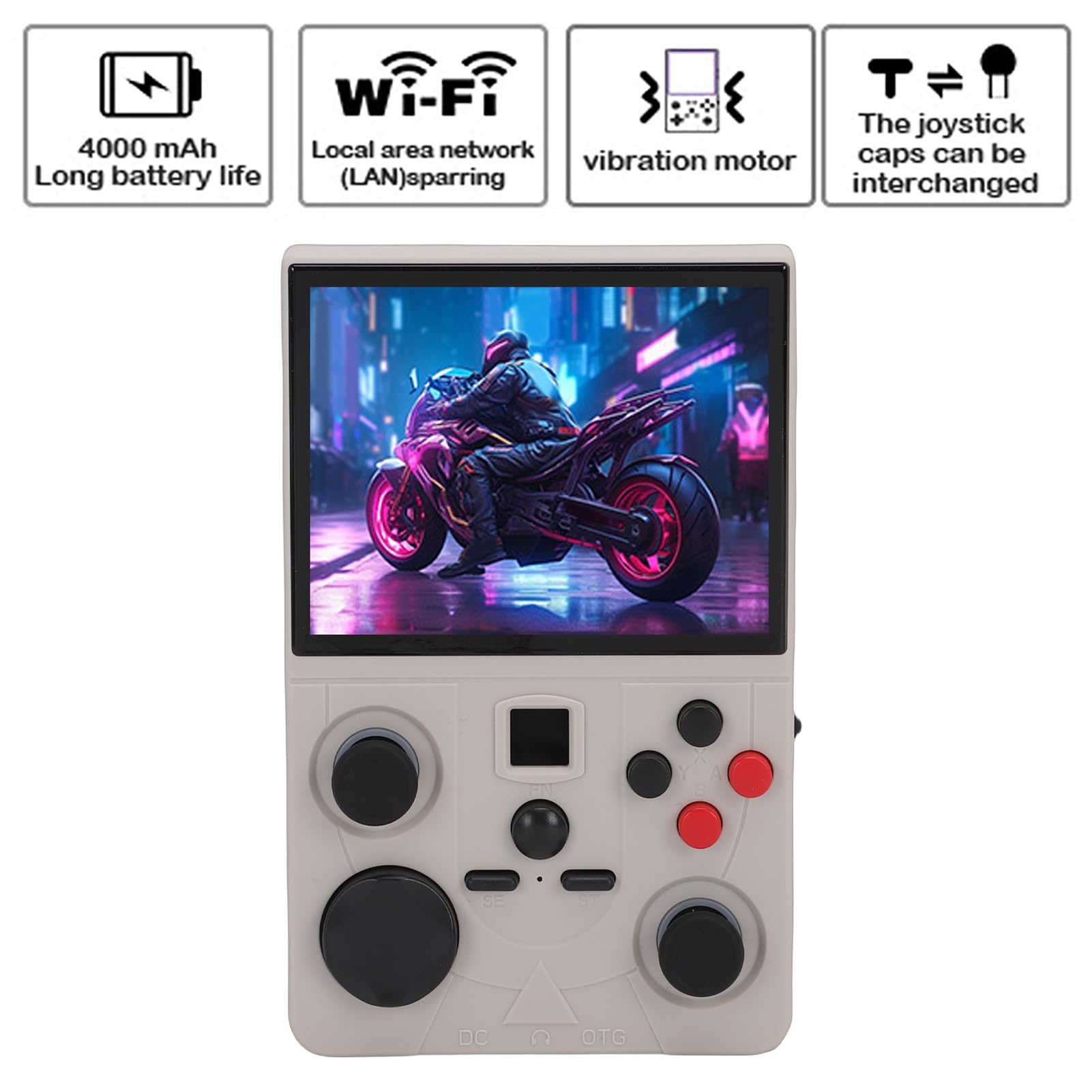 Console per Videogiochi retrò WiFi Open Source Console per Emulatore di Giochi Portatile da 3,5 "Doppio Joystick per Giochi Multiplayer (128G)