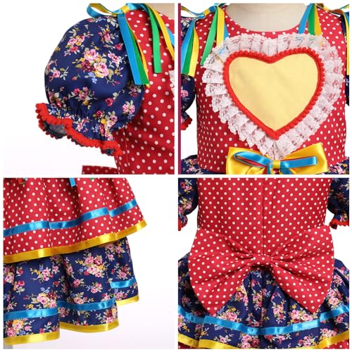 Vestido para niña pequeña estilo Festa Junina con lazo rojo miniatura 6