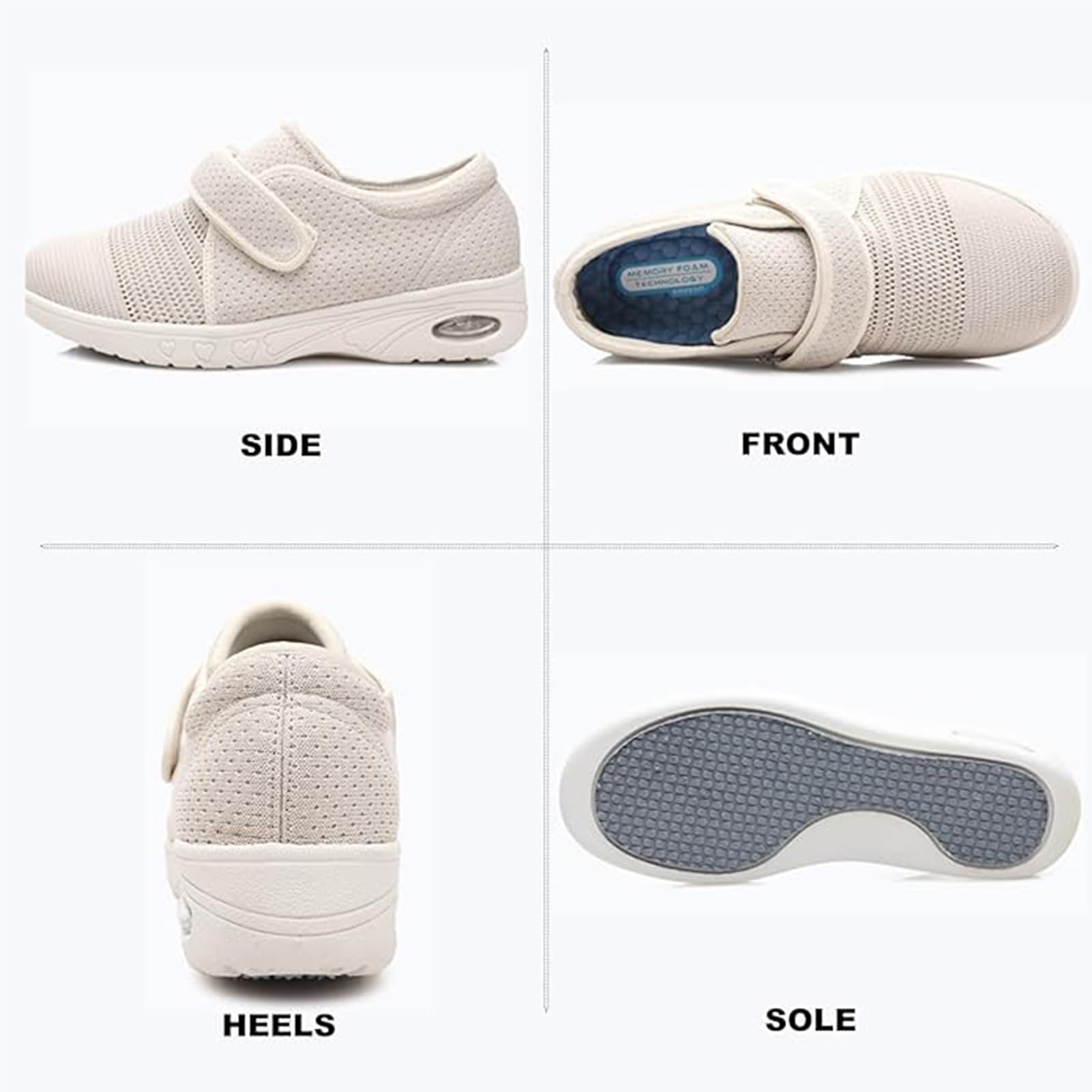 Scarpe Extra Larghe per Diabetici da Uomo Donna Scarp Ortopediche La Riabilitazione, Antiscivolo Scarp Alluce Valgo Scarpe Regolabili Anziani Fascite Artrite Plantare Piedi