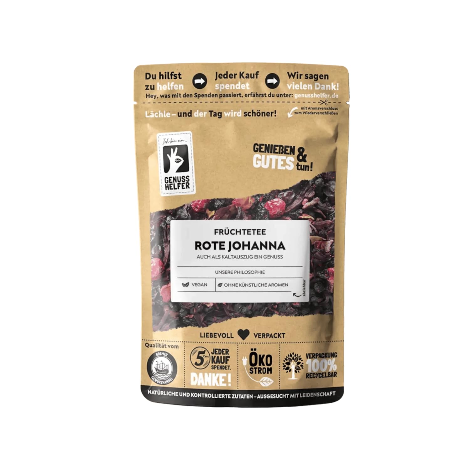 Bremer Gewürzhandel Rote Johanna Früchtetee, lose, lecker aromatisch, Beerentee, 10 x 100g