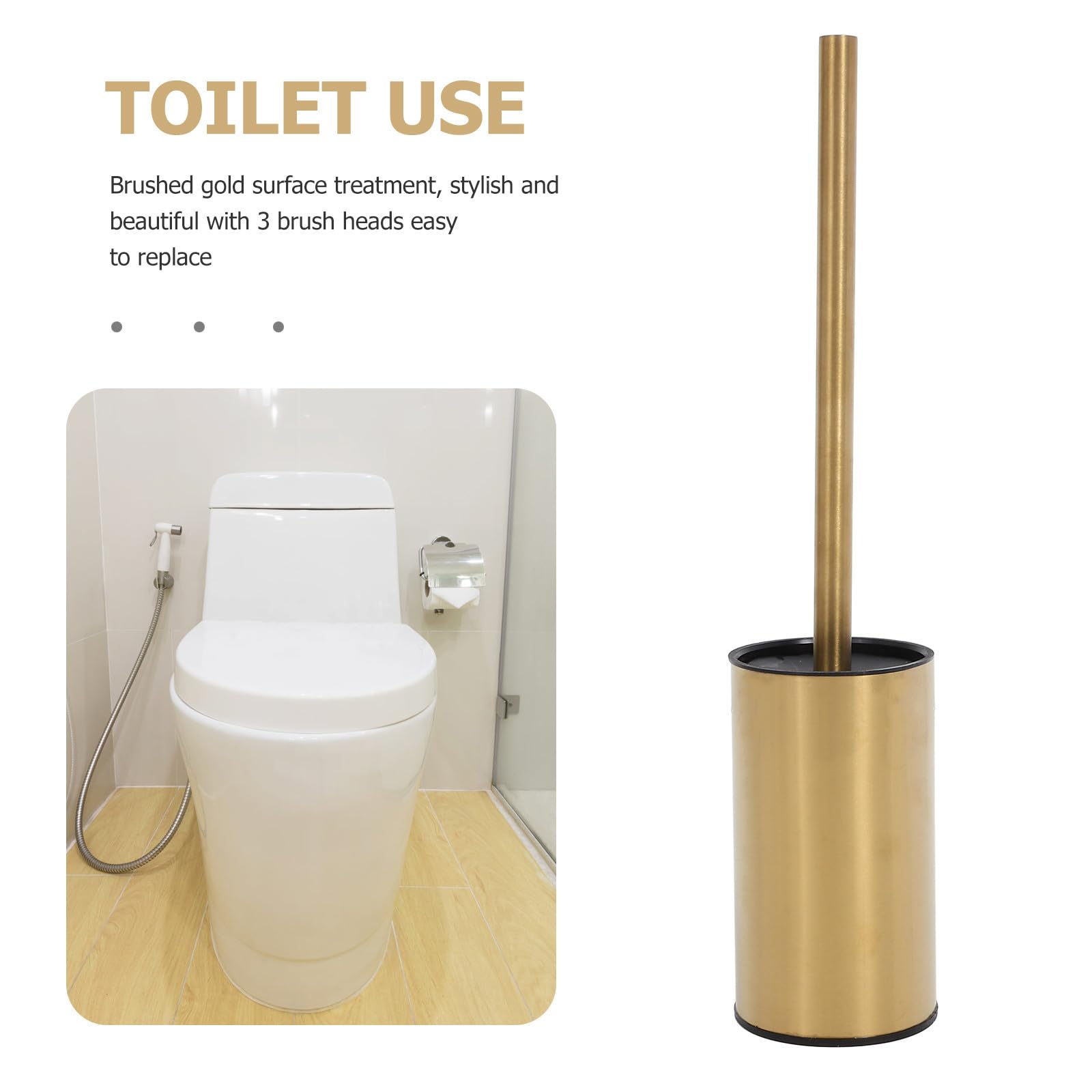 Juego de Escobilla y Soporte con Mango Largo y Diseño Elegante para Limpieza Efectiva para Inodoro de Acero Inoxidable 304 en Baño y Oficina