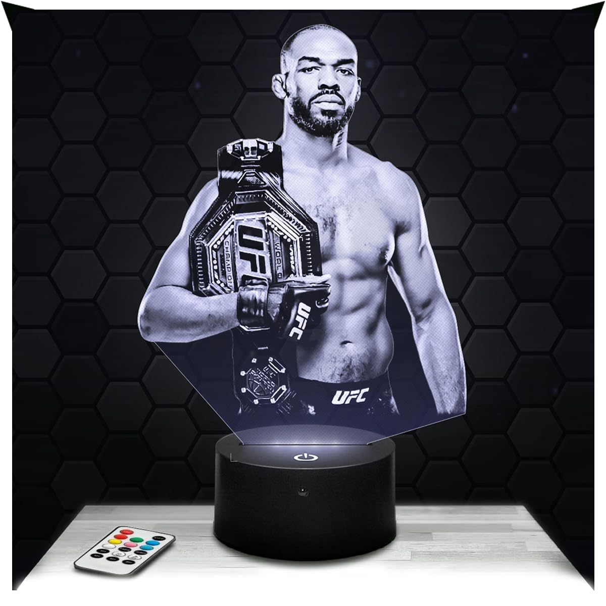 Lampephoto.fr - Jon Jones Bones MMA 3D Lamp Decoration Free Martial Arts, Gift idea for Men Jon Jones Bones MMA Adult Night Light Room Decor, Original Christmas, Gift idea for Men, Gifts Merchandising