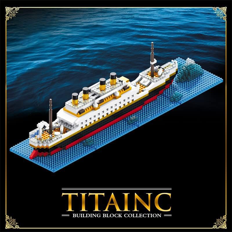 FULHOLPE Titanic Model Building Block Set, 1068Pcs Cruise Ship Titanic Boat Model Building Kit Compatible with Creator Expert 10294 - Image 3