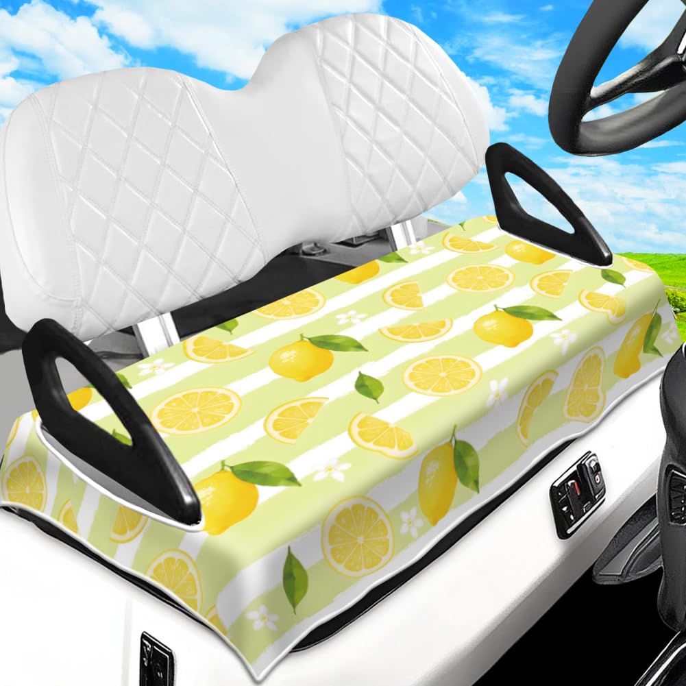 peacoblue Lemon Golf Cart Seat Covers, Towel Seat Cover